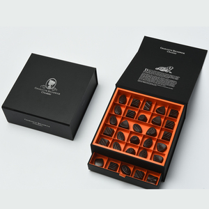 Gift Boxes For Chocolates Custom Handmade Black Luxury Paper Cardboard Chocolate Bar Gift Packaging Empty Chocolate Box For Candy