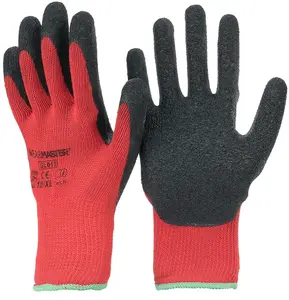 10 gauge T/C Latex Coated Knitting Gloves Wrinkle Finish Rubber Cotton Working Gloves