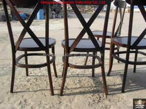 Apilable de madera panel de obras toscano cruzar de regreso por la silla de la boda - Product Image 2
