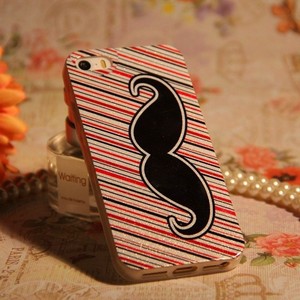 corea del estilo lindo bigote bling tendencia suave caja del teléfono para el iphone 5s - Product Image 2