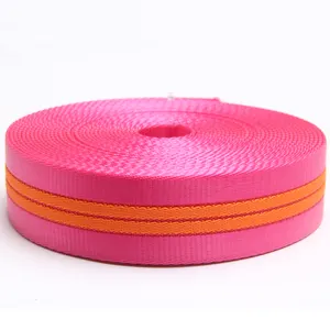 1 1/2 ''粉色和橙色袋带尼龙涤纶织带