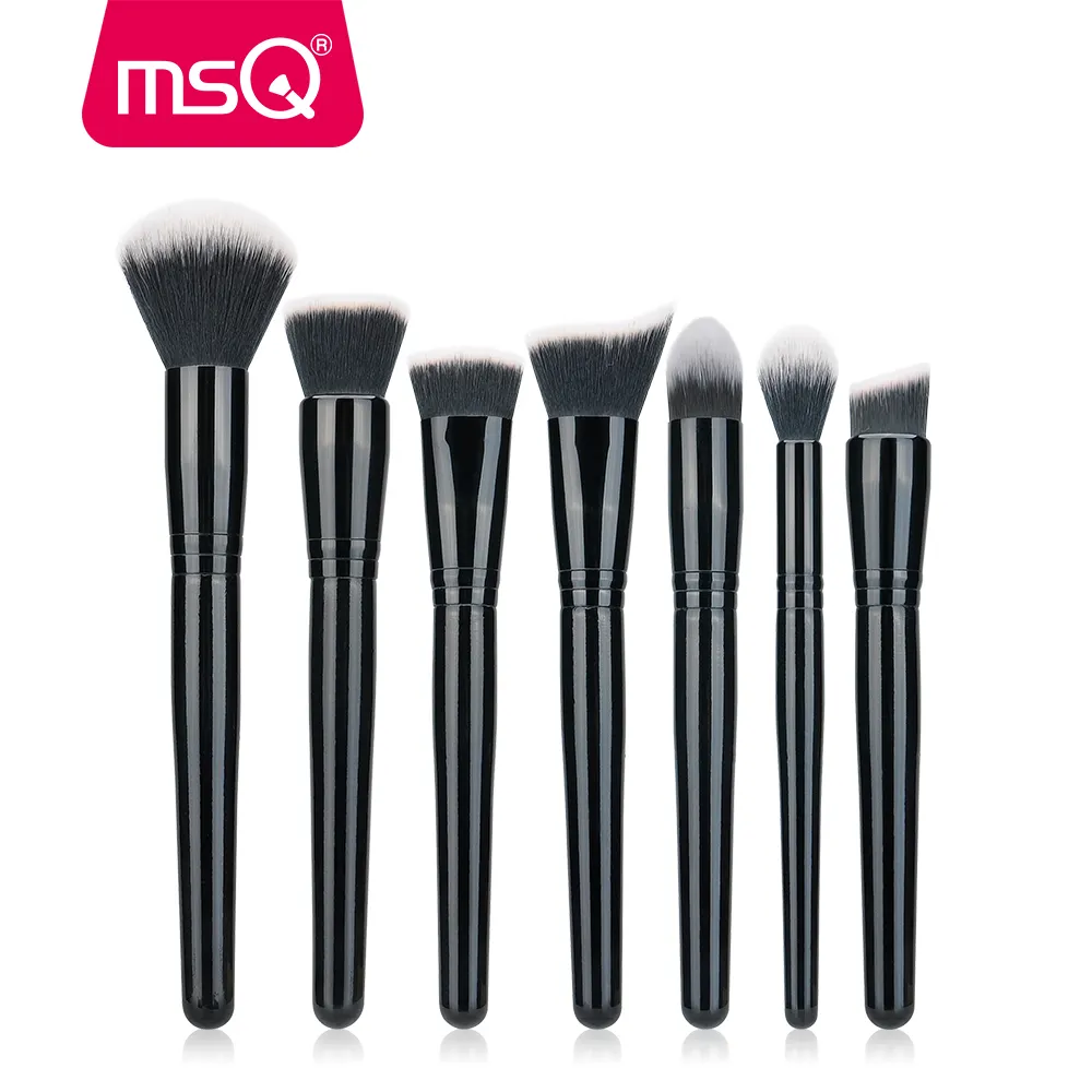 Professional Makeup Brush Set Private Label MSQ Wholesale 7pcs Makeup Brush Set Professional Private Label Flat Contour Brush Cosmetic Makeup Brush Set