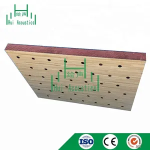 Ahşap akustik panoları iç MDF paneller maun MDF kaplama paneli ahşap delikli akustik duvar lambri