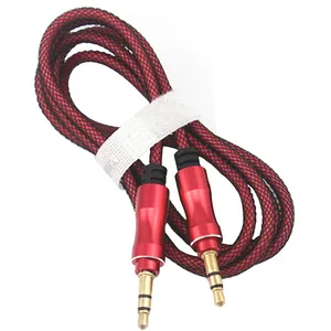 Heavy Duty Aluminum Alloy Shell Headphone 3.5MM Male To Male Audio Jack Link Aux Cord CableためMusic