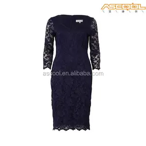 klasik lace dress , biru tua , hitam 