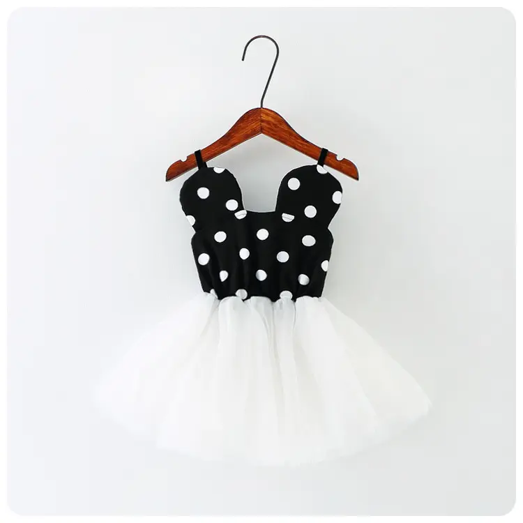 Hao Baby Summer New Girls Dress Kid Sling Dot Stitching Mesh Skirt Children Pettiskirt Summer Dress