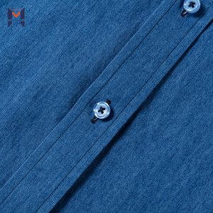 La mejor calidad de manga larga 100% algodón color sólido pantalones <span class=keywords><strong>vaqueros</strong></span> de mezclilla casual Camisa de los hombres - Product Image 5