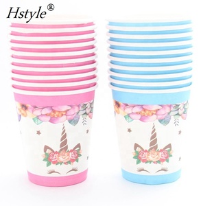 Hstyle fête d'anniversaire décoration <span class=keywords><strong>licorne</strong></span> fête papier assiette tasse serviette chapeau nappe enfants joyeux anniversaire fournitures vaisselle ensemble - Product Image 5