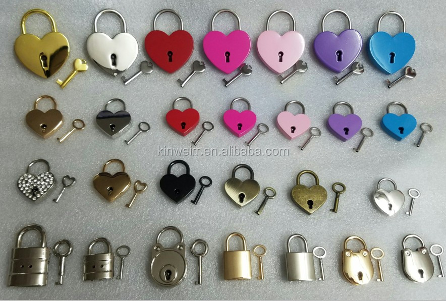 Love Heart Shape Padlock For Diary Piggy Bank & Heart Keychain Oem