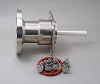 Connecteur coaxial RF 1-5/8" mâle-femelle EIA à montage sur panneau carré 70 mm avec broche M12 étendue