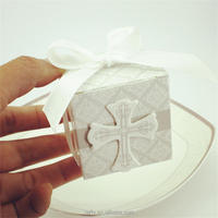 50 pièces/ensemble mariage bébé douche baptême baptême faveur croix boîte à bonbons coffrets cadeaux
