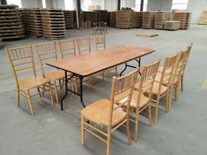 Wooden <strong>Folding</strong> <strong>Dining</strong> <strong>Table</strong> and <strong>Chairs</strong> in Set for Restaurant Hotel and Event - Product Image 4