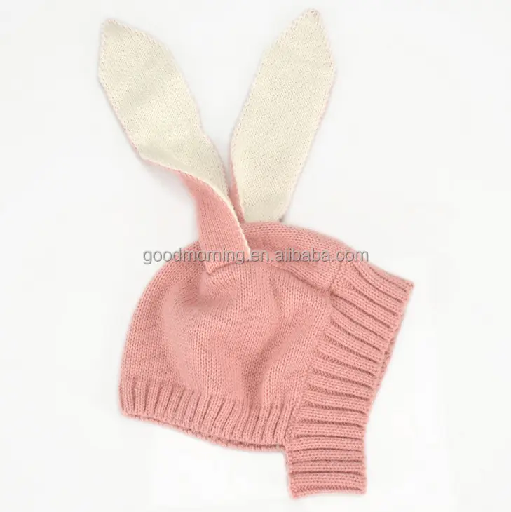 Tinh Tế Unisex Bé Trẻ Em Trai Cô Gái DệT Kim Crochet Rabbit Ear Beanie Mùa Đông Ấm Áp Hat