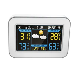 Affichage coloré LED portable voyage <span class=keywords><strong>wifi</strong></span> prévisions météo et jumidity <span class=keywords><strong>réveil</strong></span> - Product Image 6