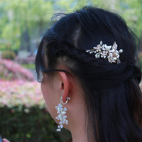 Décoratif en métal accessoire de mariage personnalisé strass fleur cristal épingle à cheveux de mariée