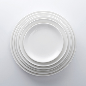 de porcelana blanca ronda par de cerámica de alta calidad placa de cerámica al por <span class=keywords><strong>mayor</strong></span> blanco de la placa de la cena % - Product Image 6