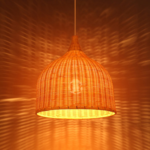 Lampadario in Rattan Fatto <span class=keywords><strong>a</strong></span> Mano Design Asiatico Illuminazione in Bambù Lampada <span class=keywords><strong>a</strong></span> Sospensione in Vimini Naturale per Ristorante Hotel Villa - Product Image 4