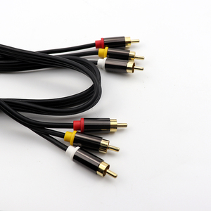 Shell Heavy Duty Kabel 3RCA Ke 3RCA Kabel Audio Stereo Tembaga Berlapis Emas 3 RCA Coaxial Multimedia Pria KE Pria, Kabel 3rca 1 Buah - Product Image 3