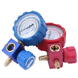 VALUE High quality R410A/R407C/R404A/R22 refrigerant accessories single manifold valve gas pressure gauge