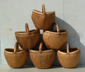 Cesta de mimbre tejida, natural, China - Product Image 5