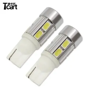 Tcart Auto signal bulb 12v T10 W5W 5630 10smd high bright Car Led Wide reading light License Plate lamp