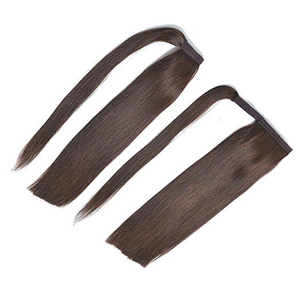 Extensions de queue de cheval en <span class=keywords><strong>cheveux</strong></span> humains brésiliens 100% Remy naturels lisses - Product Image 2