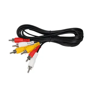 3FT Black RCA Jack Car Aux Audio Video Extension RCA connector Male Phonos Plugs to Male Phono Plugs AV Cord