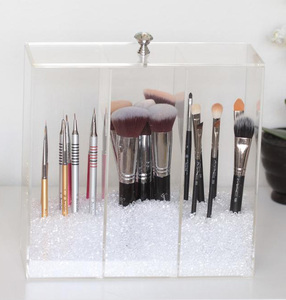 Acrílico maquillaje cepillos caso sostenedor de <span class=keywords><strong>la</strong></span> exhibición caja de almacenamiento con tapa - Product Image 1