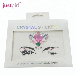 Venta al por mayor cristalina del rhinestone del brillo maquillaje cosmético pegatina para el partido - Product Image 3