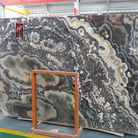 Harga Pabrik Yunfu Hitam Onyx Marmer Permata Batu Lembaran