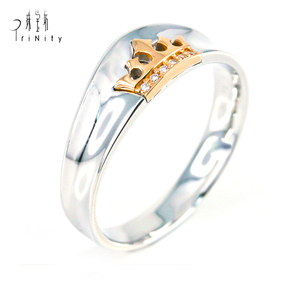 Anillo de Corona Ligero de Oro Sólido de 18K, Joyería de Diamantes Naturales Reales de Alta Calidad, Nuevo y Moderno, para Regalo de Boda o Fiesta para Mujer - Product Image 3
