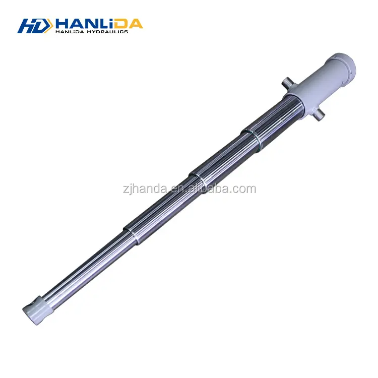 Low cost best quality single acting telescopic multi stage plunger type hydraulic cylinder