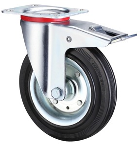 Atacado Heavy Duty Rodízio Industrial Importador Distribuidor Revendedor Aro De Aço De Borracha Giratória Industrial Trolley Rodas - Product Image 2