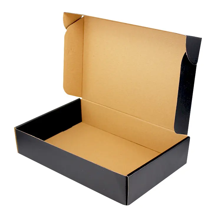 Wholesale custom matte corrugated cardboard black shipping boxes