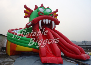 Rojo inflable gigante del tobogán acuático del dragón al aire libre para el parque del agua, ASTM F963, tobogán hinchable - Product Image 1