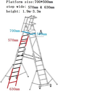 Nhôm mở rộng gấp điều chỉnh nền tảng Thang nhôm thang với ròng rọc có thể điều chỉnh - Product Image 2