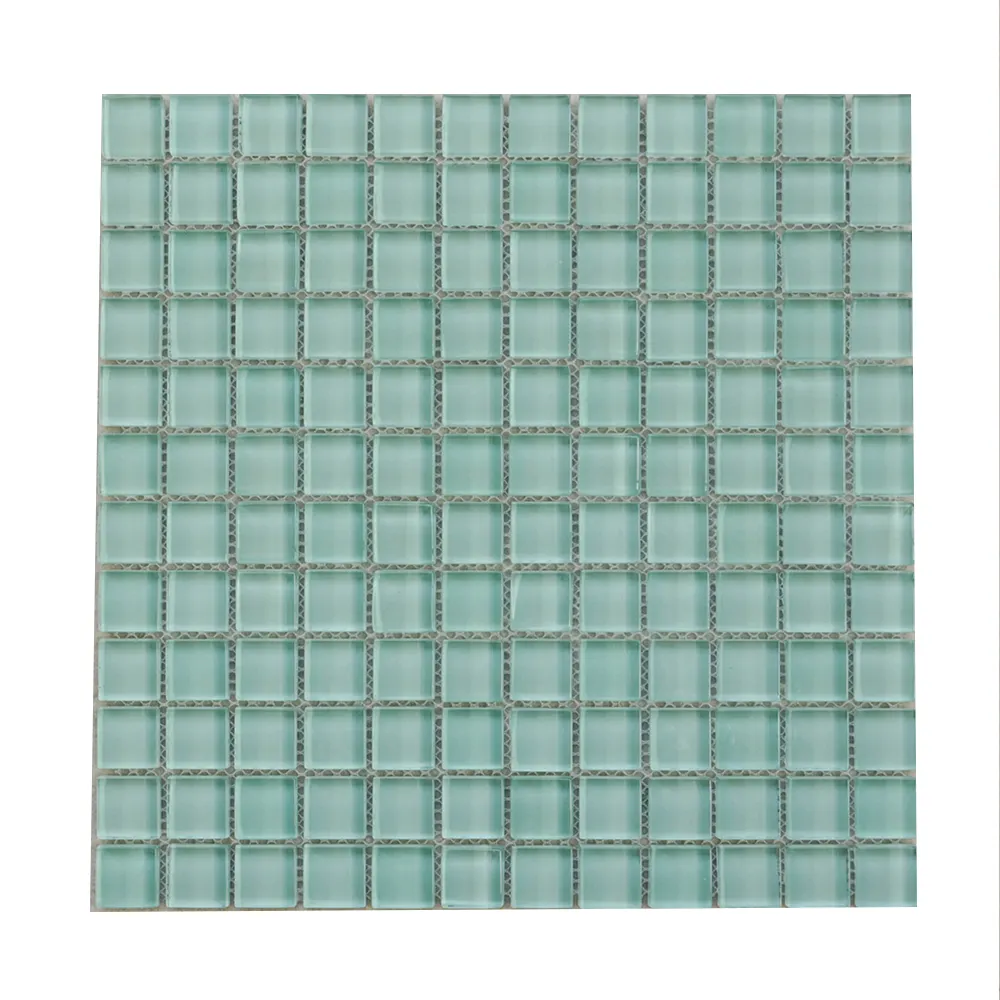 Carreaux de mosaïque bon marché, paillettes irisées vertes bleues en cristal pour piscine extérieure, mosaïque en verre pour salle de bain, mosaïque murale