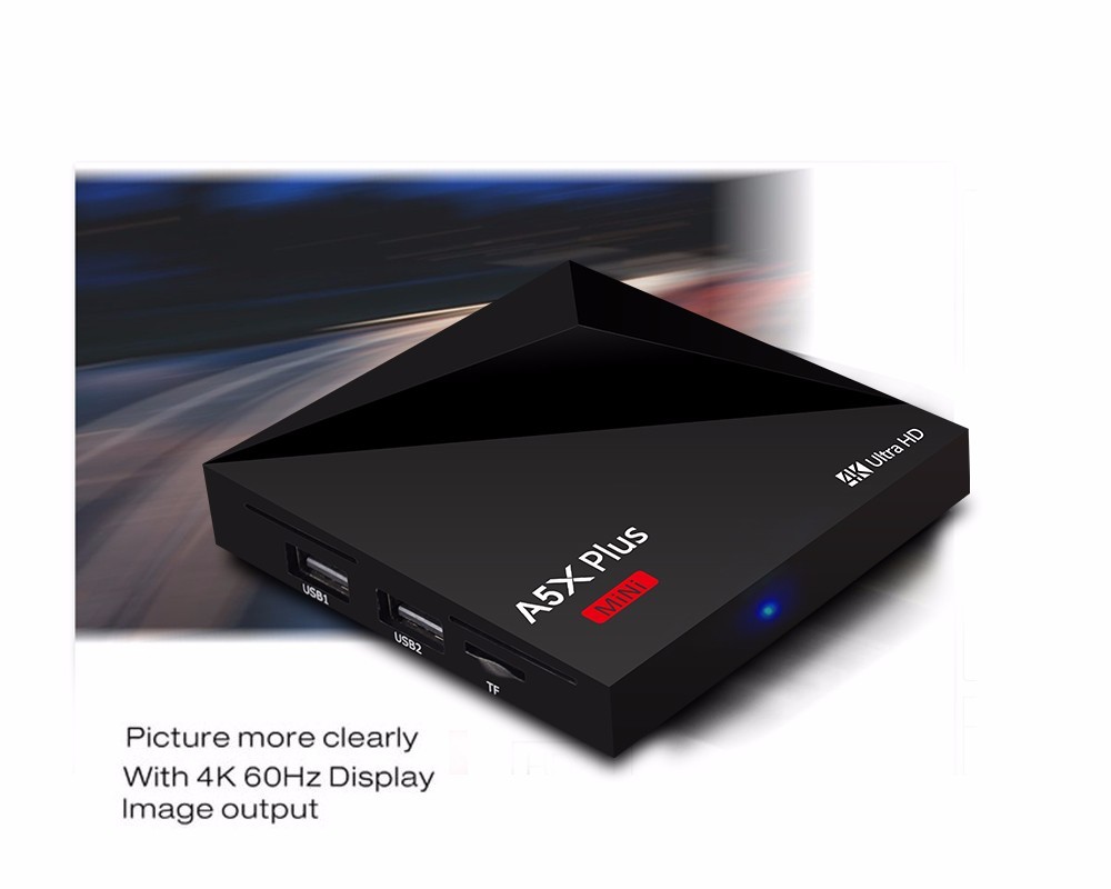 Kodi 17.1 USB 3.0 RK3328 TV Boîte A5X Plus Android 7.1 TV Box Quad Core 1G RAM 8G ROM soutien 4 K