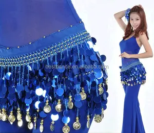 BestDance bellydance sequin belt women belly dance hip scarf wrap skirt