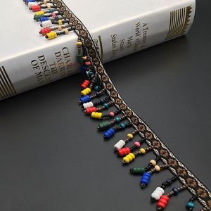 Nazionale bohémien fiocco vento appeso perline di legno fatto a mano perline per unghie accessori per abbigliamento nastro di pizzo - Product Image 4