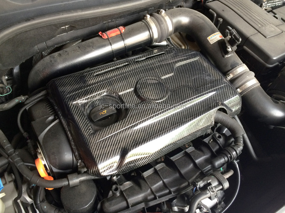 VW ゴルフ V GTI用 カーボン製 エンジンカバー For Volkswagen VW GOLF 5 GTI Carbon Fiber Front Engine Cover