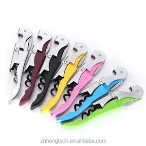 Stainless Plastic Wine Screw Corkscrew Opener Professional Double Hinge Waiters Wine Bottle Beer Cap Opener