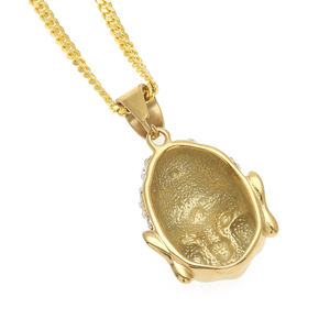Nuevo tipo de acero inoxidable de los hombres collar dorado colgante de Buda de jade COLLAR COLGANTE de diamantes de imitación colgante inicial collar - Product Image 3