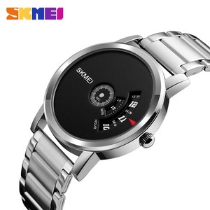 Montre à Quartz en acier inoxydable pour homme, Design Unique, cadran à plateau tournant, étanche, <span class=keywords><strong>Skmei</strong></span> <span class=keywords><strong>1260</strong></span> - Product Image 3