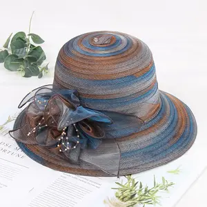 Фабричная оптовая продажа OEM шелковая сшиваемая шляпа котелок шляпа Женская церковная шляпа