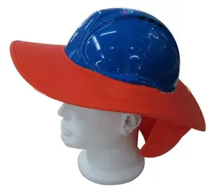 Histay Suzhou Helm Pelindung Terik Matahari Antisinar Matahari Pinggiran Topi Keras dengan Penutup Leher Musim Panas