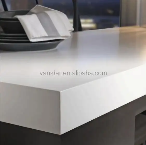 6mm Corian Glacier Beyaz sağlam yüzey plakası Için tezgah üstü