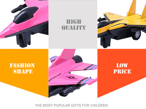 สีชมพูสีขาวสีเหลืองดึงกลับโลหะ Diecast โลหะของเล่น Fighter Plane - Product Image 3