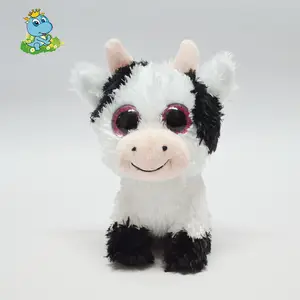 Cute funny soft stuffed small smile milk cow toy plush animal toy