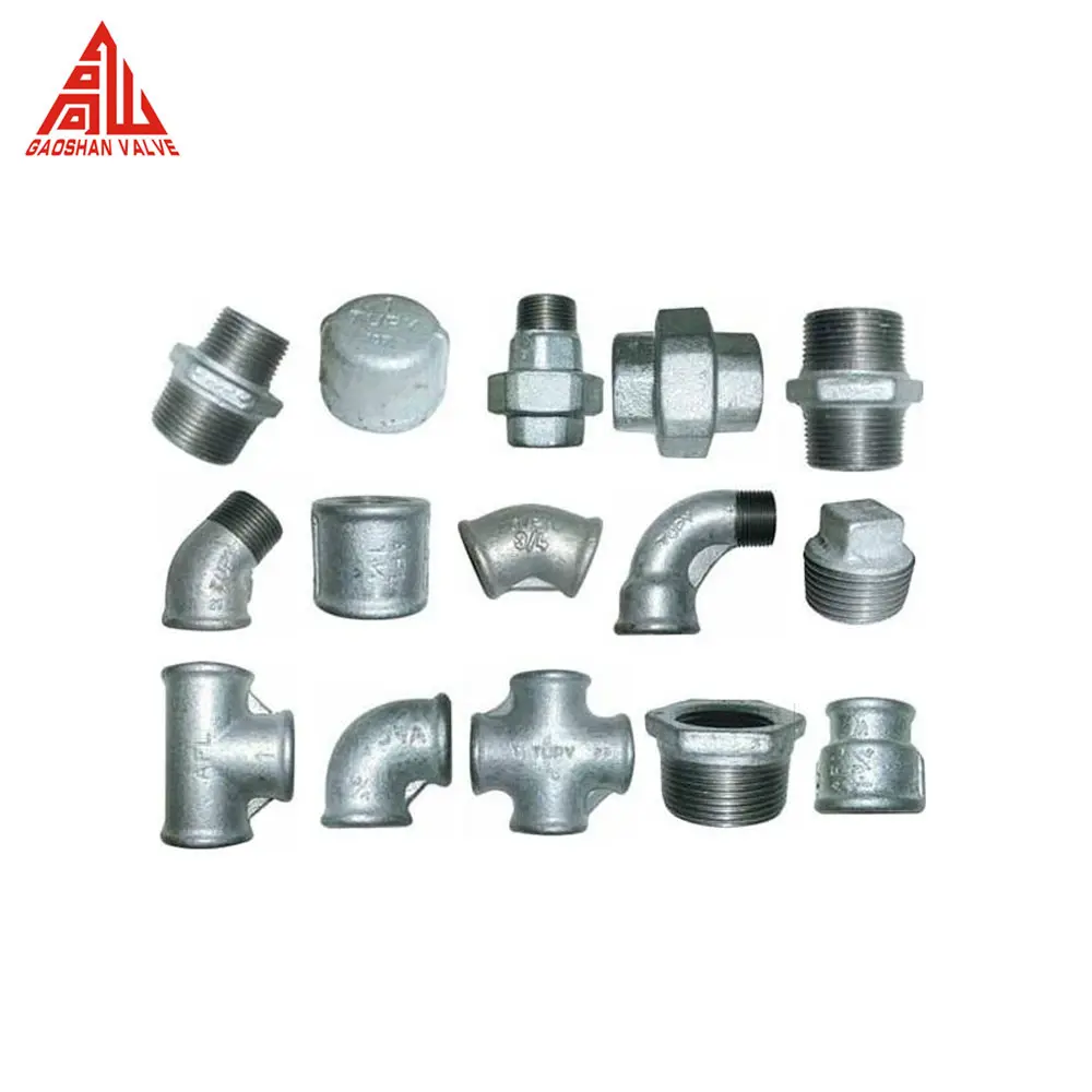 Lunak Besi Pipa Bushing Cap Coupling Siku Puting Plug Tee Flange